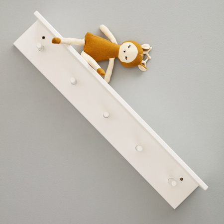 Kids Concept® Shelf with hooks - White