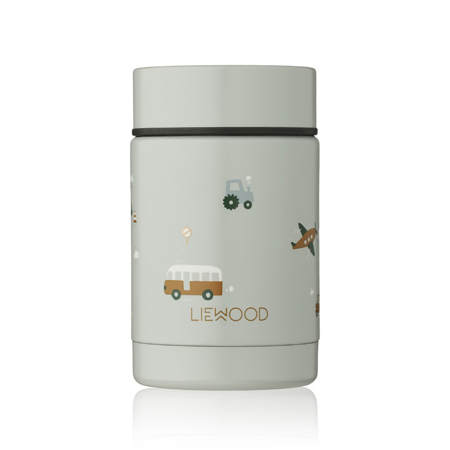 Picture of Liewood® Nadja food Jar Vehicles/Dove Blue Mix 250ml