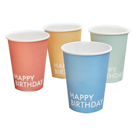 Picture of Ginger Ray® Paper Cups Mix It Up Brights