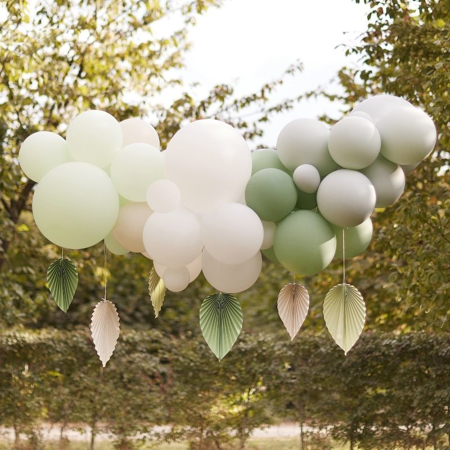 Picture of Ginger Ray® Sage Balloon Garland with Palm Spear Fans