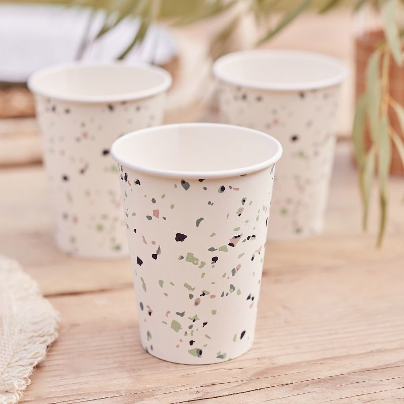 Picture of Ginger Ray® Paper Cups Terrazzo Print