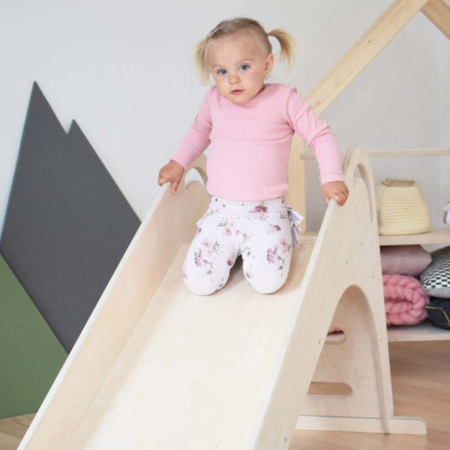 Benlemi® Children’s Wooden Indoor Slide FICHEE Natural
