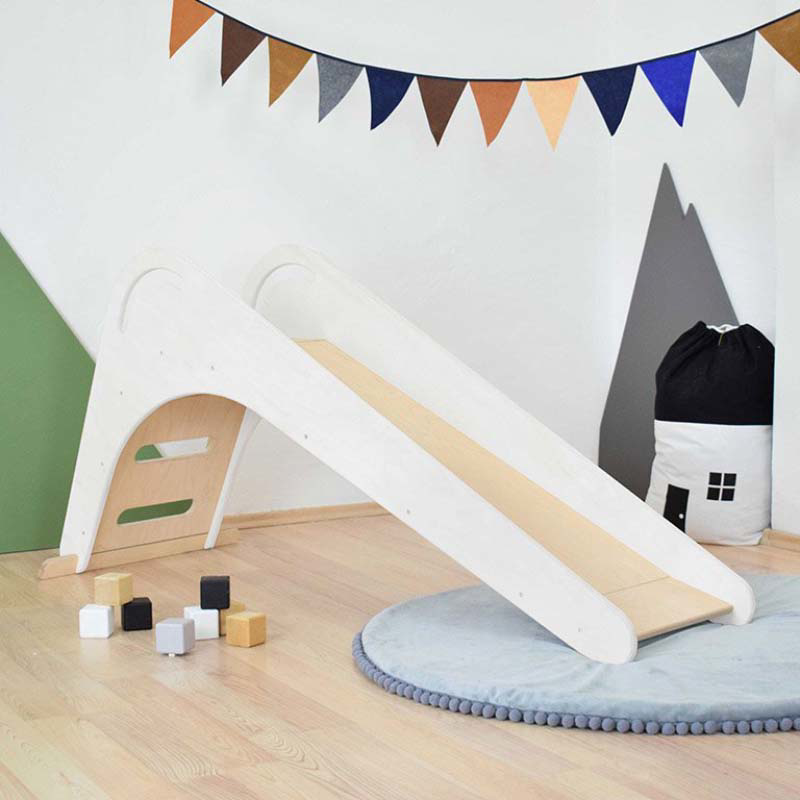 Picture of Benlemi® Children’s Wooden Indoor Slide FICHEE White