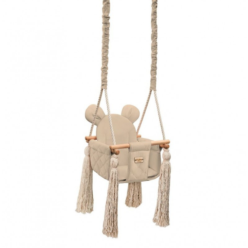 Picture of Benlemi® Comfortable wooden swing for children Beige