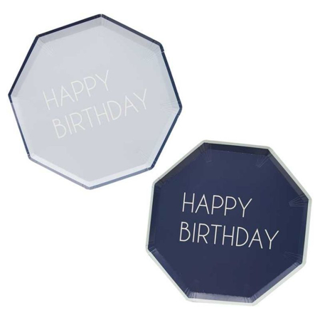Ginger Ray® Paper plates Happy Birthday 8 pcs