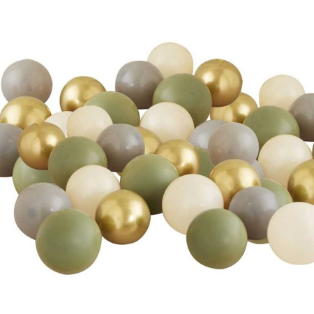 Ginger Ray® Gold Chrome, Olive Green, Grey & Nude Balloon Mosaic Balloon Pack