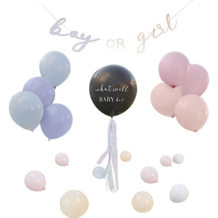 Ginger Ray® What Will Baby Be Gender Reveal Balloon Kit