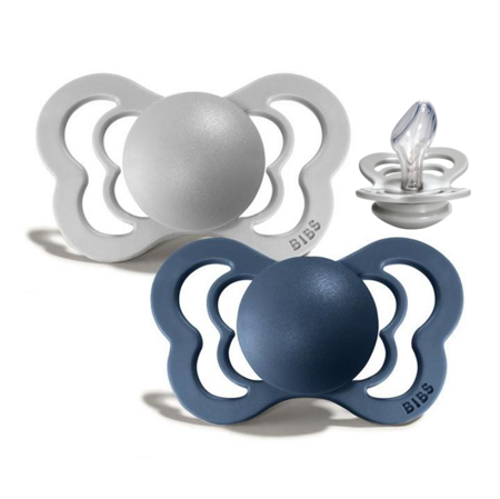 Picture of Bibs® Baby Pacifier Couture Silicone Cloud & Steel Blue 1 (0-6m)