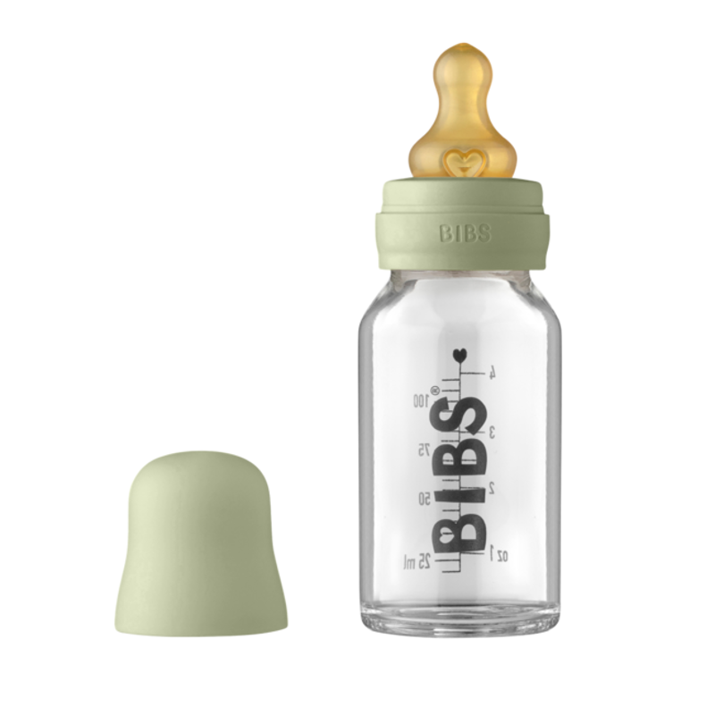 Picture of Bibs® Baby Glass Bottle Complete Set 110ml Sage 