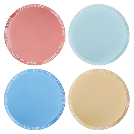Picture of Ginger Ray® Brights Happy Birthday Paper Plates 8 pcs