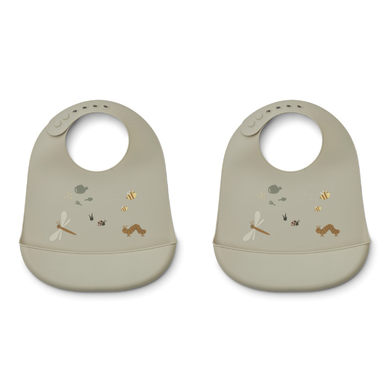Picture of Liewood® Silicone Bib 2-Pack Tilda Nature/Mist Mix