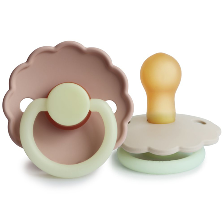 Picture of Frigg® Natural rubber Pacifier Daisy Night Blush/Cream (0-6m)