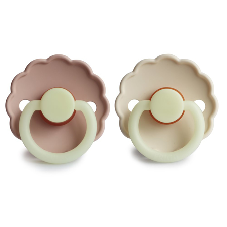 Picture of Frigg® Natural rubber Pacifier Daisy Night Blush/Cream (6-18m)