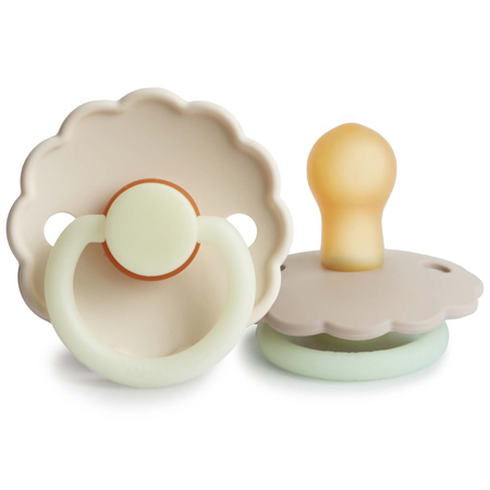 Picture of Frigg® Natural rubber Pacifier Daisy Cream/Croissant Night (0-6m)
