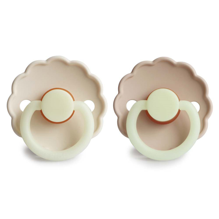Picture of Frigg® Natural rubber Pacifier Daisy Cream/Croissant Night (0-6m)