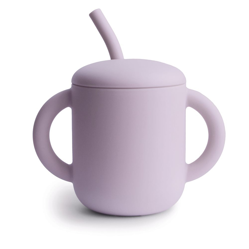 Picture of Mushie® Silicone Training Cup + Straw Soft Lilac