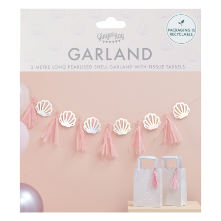 Ginger Ray® Pink and Iridescent Shell Tassel Garland