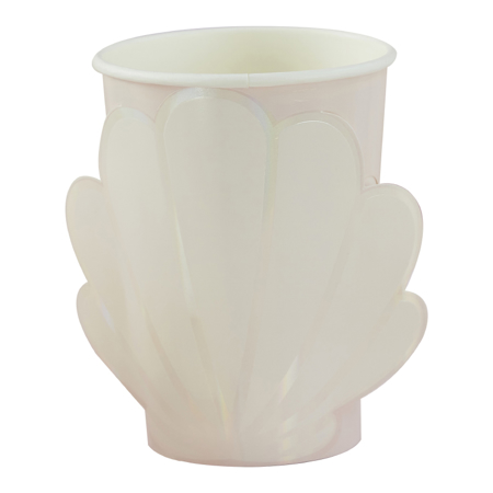 Ginger Ray® Paper Cups Iridescent & Pink Mermaid Shell