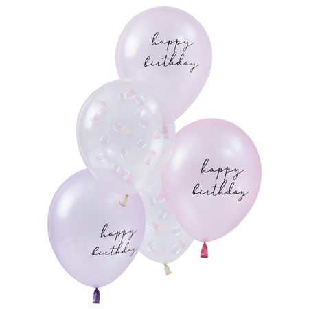 Picture of Ginger Ray® Pearlised Pink & Shell Confetti Balloon Bundle