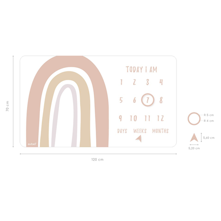 Picture of Evibell® Baby milestone blanket Blush