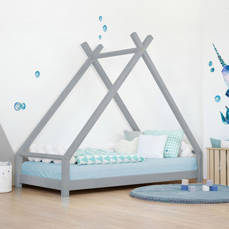 Picture of Benlemi® Children's house bed TAHUKA 200x90 Grey