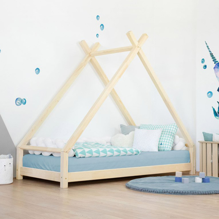 Benlemi® Children's house bed TAHUKA 200x90 Natural