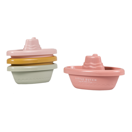 Picture of Little Dutch® Stackable Bath Boats Pink
