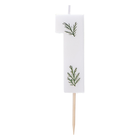 Picture of Ginger Ray® Leaf Foliage Birthday Candle Number 1