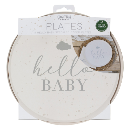 Picture of Ginger Ray® Hello Baby Neutral Baby Shower Plates 8 pcs.