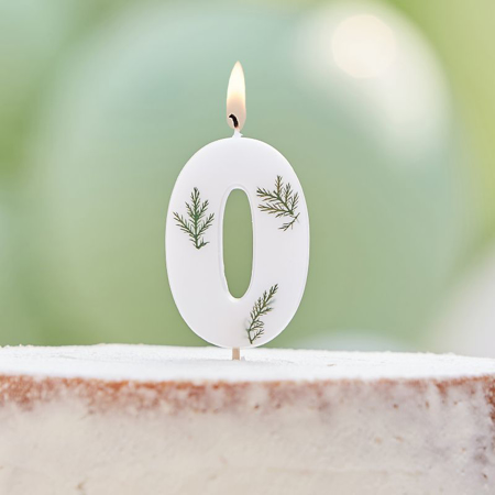 Picture of Ginger Ray® Leaf Foliage Birthday Candle Number 0