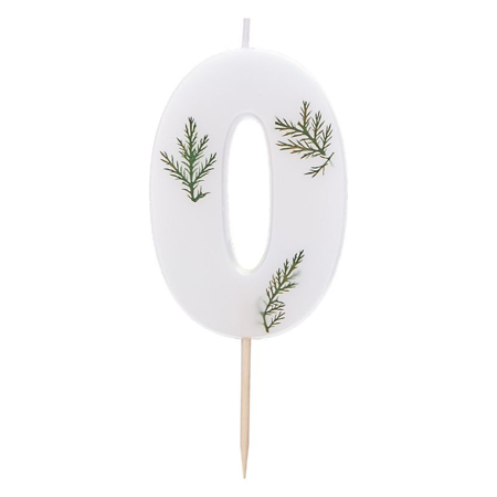 Picture of Ginger Ray® Leaf Foliage Birthday Candle Number 0