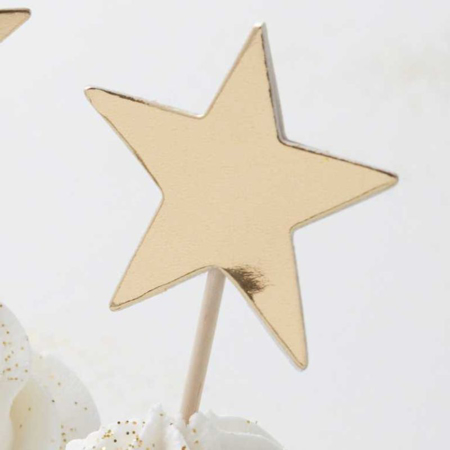 Ginger Ray® Cupcake Toppers Gold Stars 10 pcs