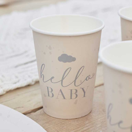 Picture of Ginger Ray® Hello Baby Neutral Baby Shower Cups 8 pcs.