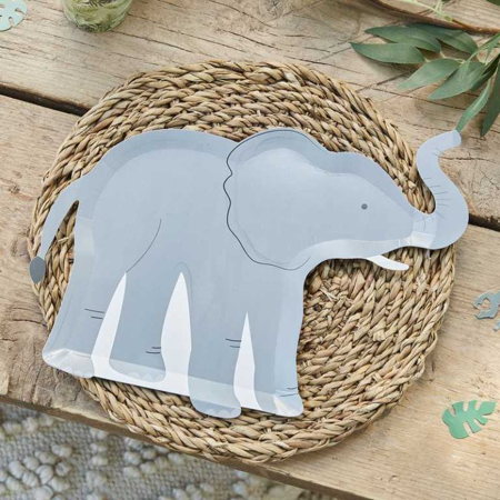 Ginger Ray® Paper plates Elephant 8 pcs.