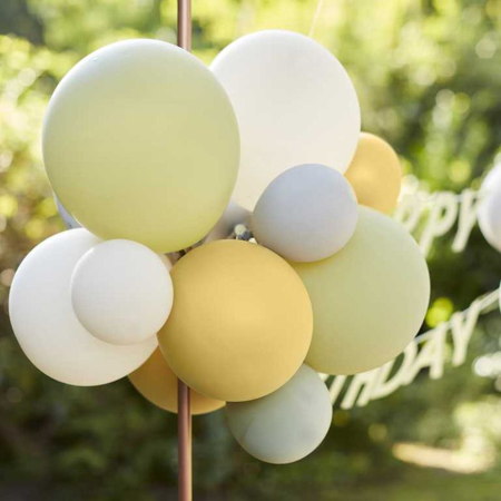 Ginger Ray® Green, Grey, Sand & Gold Chrome Happy Birthday Balloon Bunting