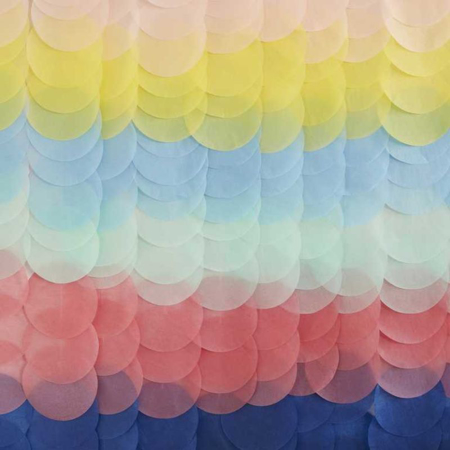 Picture of Ginger Ray® Tissue Paper Disc Party Backdrop Rainbow
