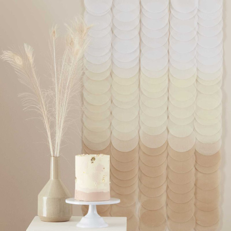 Picture of Ginger Ray® Tissue Paper Disc Party Backdrop Neutral Ombre
