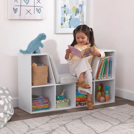 KidKratft® Bookcase with reading nook - White