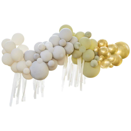 Picture of Ginger Ray® Green, Cream, Grey & Gold Chrome Balloon Balloon Arch Kit