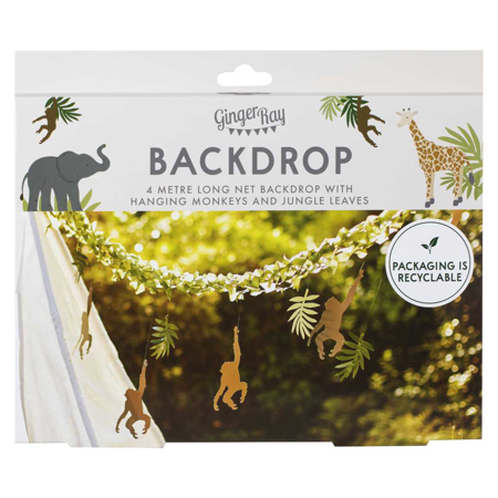 Picture of Ginger Ray® Monkey & Leaf Jungle Bunting Backdrop