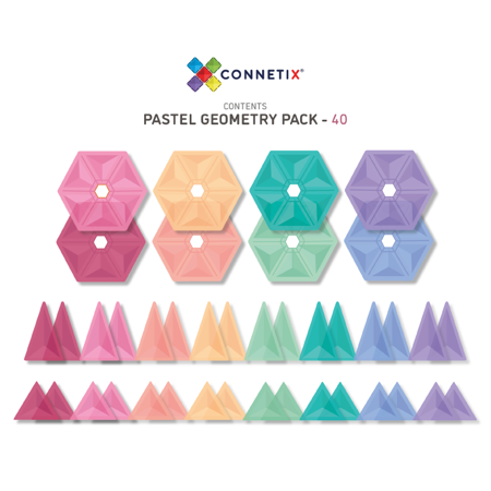 Picture of Connetix® Magnetic Tiles Pastel Geometry Pack 40 pcs.