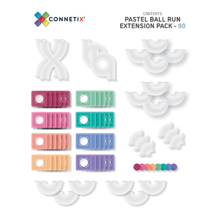 Picture of Connetix® Magnetic Tiles Pastel Ball Run Expansion Pack 80 pcs.