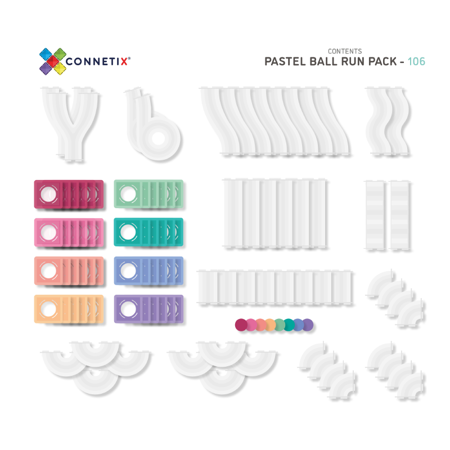 Connetix® Magnetic Tiles Pastel Ball Run Pack 106 pcs.