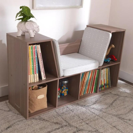 KidKratft® Bookcase with reading nook - Gray Ash