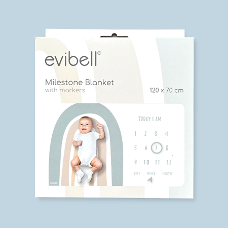 Evibell® Baby milestone blanket Blue