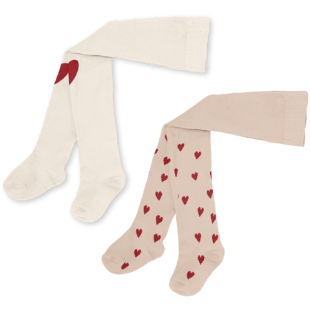 Picture of Konges Sløjd® Tights 2 pack Mon Amour/Red Heart