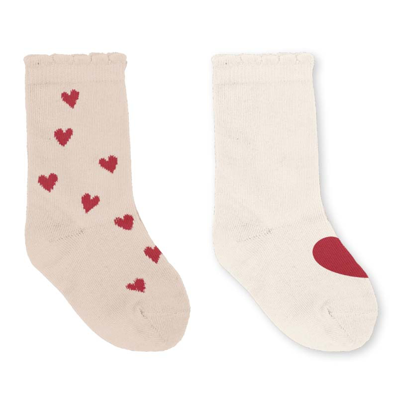 Picture of Konges Sløjd® Socks 2 pack Mon Amour/Red Heart
