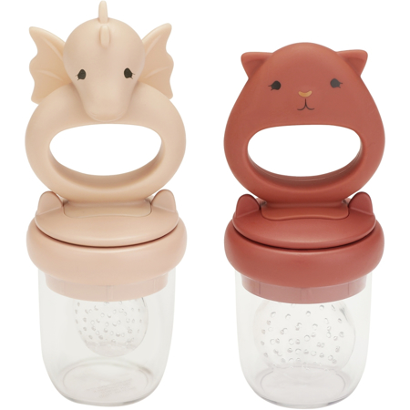 Konges Sløjd® Silicone Fruit Feeding Pacifier Bunny Rose Sand/Copper Brown