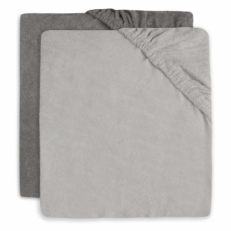 Picture of Jollein® Fitted Sheet Jersey Soft Grey/Storm Grey 2pack 120x60