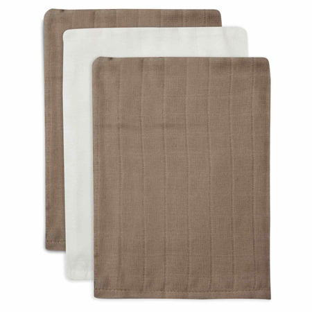 Picture of Jollein® Washcloths Muslin Bamboo Biscuit/Ivory (3pack)